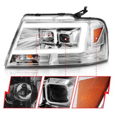 04-08 Ford F-150 ANZO 111542 Projector Headlights w/ Light Bar Chrome Housing