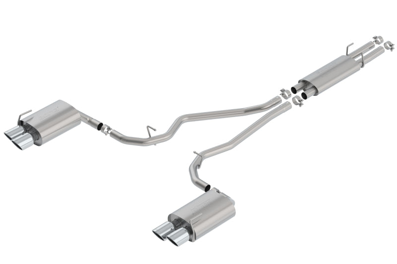 Borla 2020 Ford Explorer ST 3.0L V6 2.25in S-type Exhaust - Black Chrome Tips main image 1