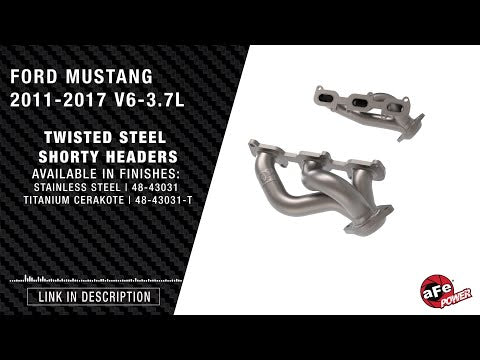 11-17 Ford Mustang 3.7L V6 aFe 48-43031-T Twisted Steel Shorty Headers 409 Stainless Steel w/Titanium Ceramic Coat Finish