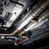 17-20 Ford Mustang GT Stainless Works M18CBHFCV 3in Redline Series Catback H-Pipe w/ Active Valves & Quad Tips