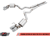 18-23 Ford Mustang GT AWE Tuning 3015-42102 (S550) Cat-back Exhaust-Touring Edition(Quad Chrome Silver Tips)