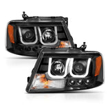 04-08 Ford F-150 ANZO 111288 Projector Headlights w/ U-Bar Black