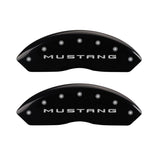 15-20 Ford Mustang MGP 10202SMB2BK 4 Caliper Covers Engraved Front 2015/Mustang Engraved Rear 2015/Bar & Pony Black Finish Slvr Character