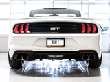 18-23 Ford Mustang GT AWE Tuning 3015-42102 (S550) Cat-back Exhaust-Touring Edition(Quad Chrome Silver Tips)