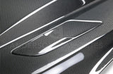 15-17 Ford Mustang Anderson Composites AC-HD15FDMU-CJ-DS Double Sided Carbon Fiber Cowl Hood