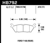 15-20 Ford F-150/ 18-20 Lincoln Navigator Hawk Performance HB792Y.676 LTS Street Rear Brake Pads