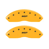 10-14 Ford Mustang MGP 10198SMGPYL 4 Caliper Covers Engraved Front & Rear MGP Yellow Finish Black Characters