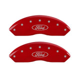 10-14 Ford Mustang MGP 10198SFRDRD 4 Caliper Covers Engraved Front & Rear Oval logo/Ford Red Finish Silver Character