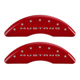 15-20 Ford Mustang MGP 10200SMB2RD 4 Caliper Covers Engraved Front 2015/Mustang Engraved Rear 2015/Bar & Pony Red Finish Slvr Character