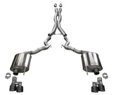 18-23 Ford Mustang GT Convertible Corsa Performance 21048BLK w/o Active Valves Xtreme Cat-Back w/ Black PVD 4in Tips