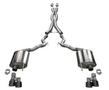 18-23 Ford Mustang GT Convertible Corsa Performance 21048BLK w/o Active Valves Xtreme Cat-Back w/ Black PVD 4in Tips