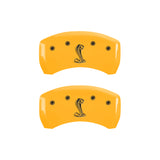 15-20 Ford Mustang MGP 10200SSNKYL 4 Caliper Covers Engraved Front & Rear Tiffany Snake Yellow Finish Black Character