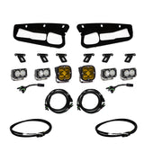 21-23 Ford Bronco w/ Steel Bumper Baja Designs 447762UP Squadron SAE/Dual S2 Sport Steel Bumper Fog Pocket Light Kit w/Upfitter