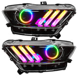 15-17 Ford Mustang Oracle 8199-332 Pre-Assembled Headlights -Dynamic ColorSHIFT RGB+A - Black Edition