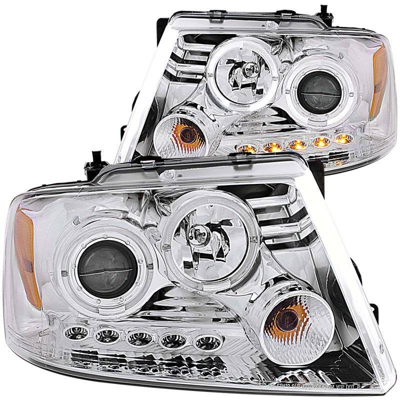 04-08 Ford F-150 ANZO 111203 Projector Headlights w/ Halo and LED Chrome G2