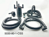 2011-2014 Ford F150 3.5L Ecoboost UPR Dual Valve Oil Catch-Can 5030-80-1-CSS (Radiator Support Mount w/CSS (Clean Side Separator))