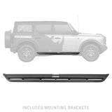 21-24 Ford Bronco Go Rhino DS4129T Black Dominator Extreme DS Sidesteps + Brackets