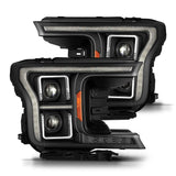 18-20 Ford F-150 (MK II 14th Gen Style) AlphaRex 880250 LUXX LED Projector Headlights - Black