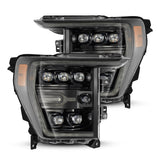 21-23 Ford F150 / 21-23 Ford Raptor AlphaRex 880138 NOVA-Series LED Projector Headlights Plank Style Alpha Black w/ Activ Light/Seq Signal