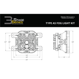 21-25 Ford Bronco / 19-23 Ranger Diode Dynamics DD6992 SS3 LED Fog Light Kit Pro Type AS ABL - Yellow SAE Fog