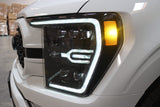 21-23 Ford F150 / 21-23 Ford Raptor AlphaRex 880138 NOVA-Series LED Projector Headlights Plank Style Alpha Black w/ Activ Light/Seq Signal