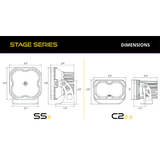 15-20 Ford F-150  / 17-20 Raptor Diode Dynamics DD6574 Stage Series Backlit Ditch Light Kit - Yellow Combo