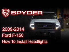 09-14 Ford F-150 Spyder 5086204 Projector Headlights -Halogen Model Light Bar -Blk PRO-YD-FF15009-SBLB-BK