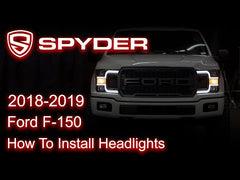 18-19 Ford F-150 Spyder 5086624 Projector Headlights -Halogen Model Only -Black PRO-YD-FF15018-LB-BK