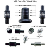 UPR 5044-02 Pro Series Billet Check Valve - 0psi Cracking 0-100psi Operating Pressure