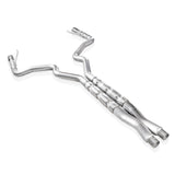 15-17 Ford Mustang GT Stainless Works M15CBX-LMF 3in Catback X-Pipe Retro Chambered Mufflers 3in Cores
