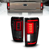 21-23 Ford F-150 ANZO 311476 LED Taillights Seq. Signal w/BLIS Cover -Smoke Blk (For Factory Halogen ONLY)