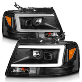 04-08 Ford  F-150 ANZO 111541 Projector Headlights w/ Light Bar Black Housing