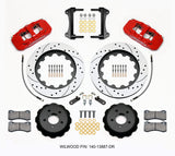 15-21 Ford Mustang Wilwood 140-13887-DR AERO6 Big Brake Front Brake Kit - Drilled, Red