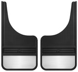 88-20 Ford F-150 / 88-96 Ford Bronco Husky Liners 55001 12in MudDog Wide Black Rubber Front Mud Flaps w/ Weight