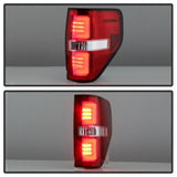 09-14 Ford F-150 Spyder 5084224 Light Bar LED Tail Lights V2 - Red Clear