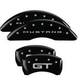 15-20 Ford Mustang MGP 10200S2MGBK 4 Caliper Covers Engraved Front 2015/Mustang Engraved Rear 2015/GT Black Finish Silver Character