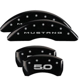 15-20 Ford Mustang MGP 10200SM52BK 4 Caliper Covers Engraved Front 2015/Mustang Engraved Rear 2015/5.0 Black Finish Silver Character