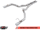 15-17 Ford Mustang GT AWE Tuning 3020-32028 S550 Cat-Back Exhaust - Track Edition (Chrome Silver Tips)