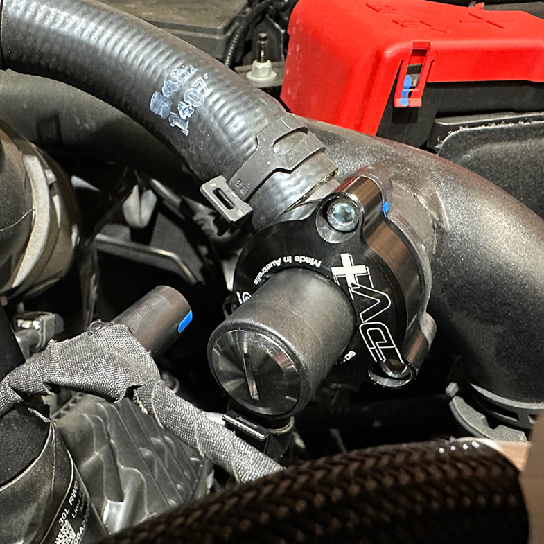 thumbnail image 2 of Blue Turbo Blow Off Valve Adapter BOV For Ford Bronco Explorer Mustang 2.3L 2.7L 3.0L Ecoboost 2 of 3