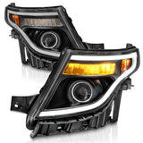 11-15 Ford Explorer ANZO 111575 (w/Factory Halogen HL Only)Projector Headlights w/Light Bar Black Housing