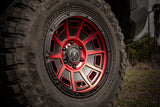 21-23 Ford Bronco ICON 3017858347SBRT Victory17x8.5 6x5.5 0mm Offset 4.75in BS Satin Black w/Red Tint Wheel