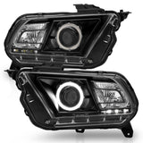 10-14 Ford Mustang ANZO 121323 Projector Headlights w/ Halo Black (CCFL)