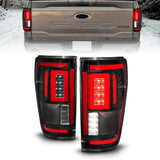 21-23 Ford F-150 ANZO 311475 LED Taillights Seq. Signal w/BLIS Cover - Black (For Factory Halogen ONLY)