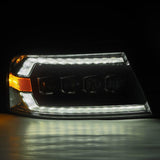 04-08 Ford F-150 (No 2004 Heritage) AlphaRex 880128 NOVA-Series LED Proj HL Alpha-Blk w/Actv Lgt / Seq. Sig