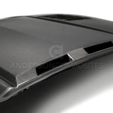 18-22 Ford Mustang Anderson Composites AC-HD18FDMU-AB-DS Ram Air Double Sided Carbon Fiber Hood