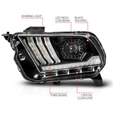 10-14 Ford Mustang ANZO 121577 LED Projector Headlights w/Sequential Light Tube (NON HID Compatible)