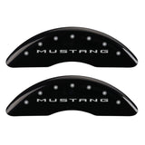 15-20 Ford Mustang MGP 10204SMB2BK 4 Caliper Covers Engraved Front 2015/Mustang Engraved Rear 2015/Bar & Pony Black Finish Slvr Character