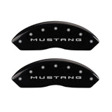 15-20 Ford Mustang MGP 10202SMB2BK 4 Caliper Covers Engraved Front 2015/Mustang Engraved Rear 2015/Bar & Pony Black Finish Slvr Character