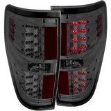 09-14 Ford F-150 Anzo 311170 LED Taillights Clear Lens w/ Red Inserts and Black Housing-Smoked Lens w/ Chrome Housing