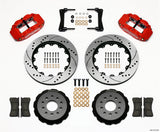 05-14 Ford Mustang Wilwood 140-9110-DR Forged Narrow Superlite 6R Big Brake Front Brake Kit (Hat) - Drilled, Red